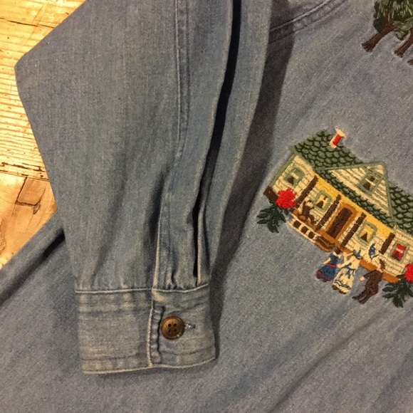 Adorable Embroidered Denim Shirt - Picture 3 of 7